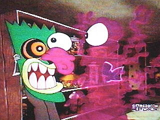 Eustace stops the blob with his "OOGA-BOOGA-BOOGA!"!